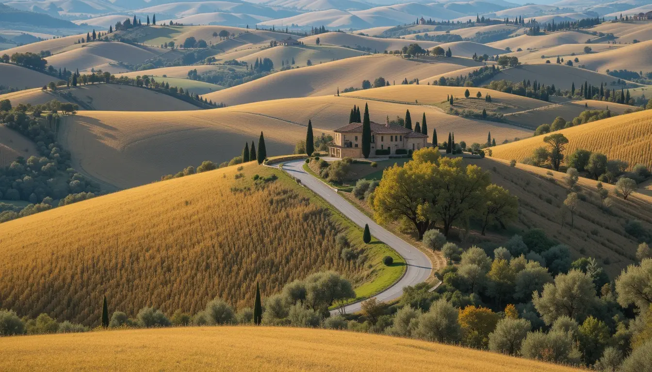 Rolling Tuscan Hills with Villa My Store