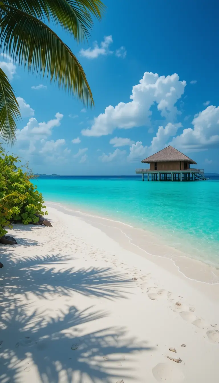 Maldives Paradise – Overwater Bungalow Ocean Canvas Print My Store