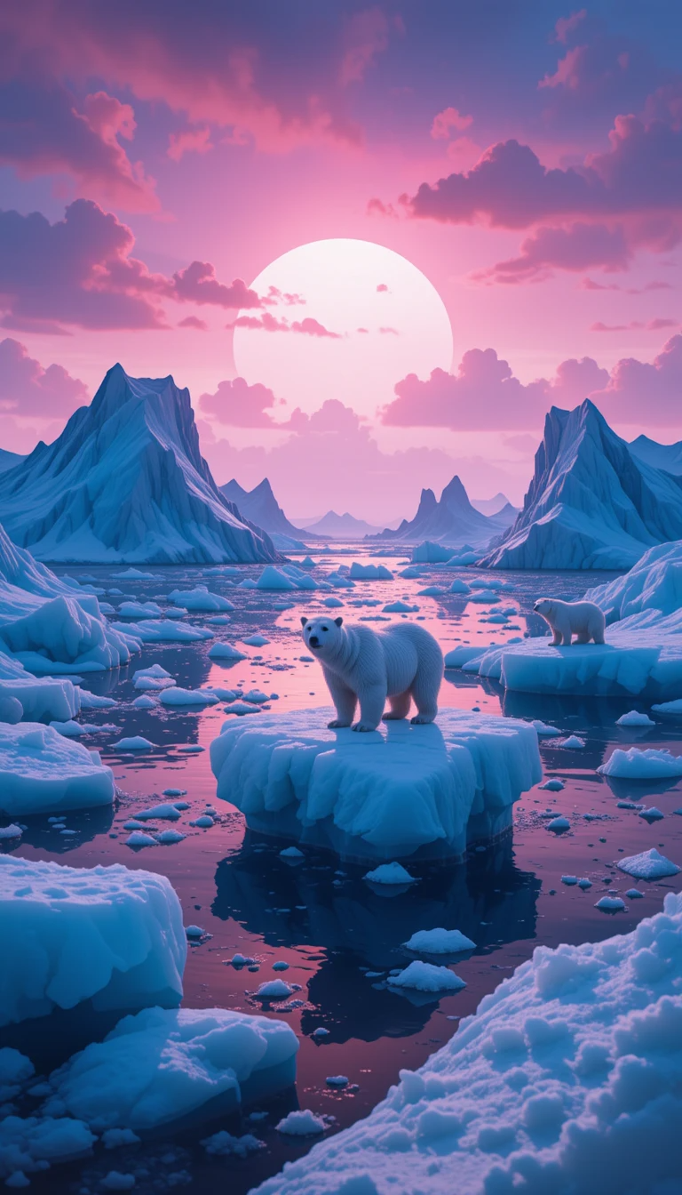 Arctic Twilight with Polar Bears Poster My Store