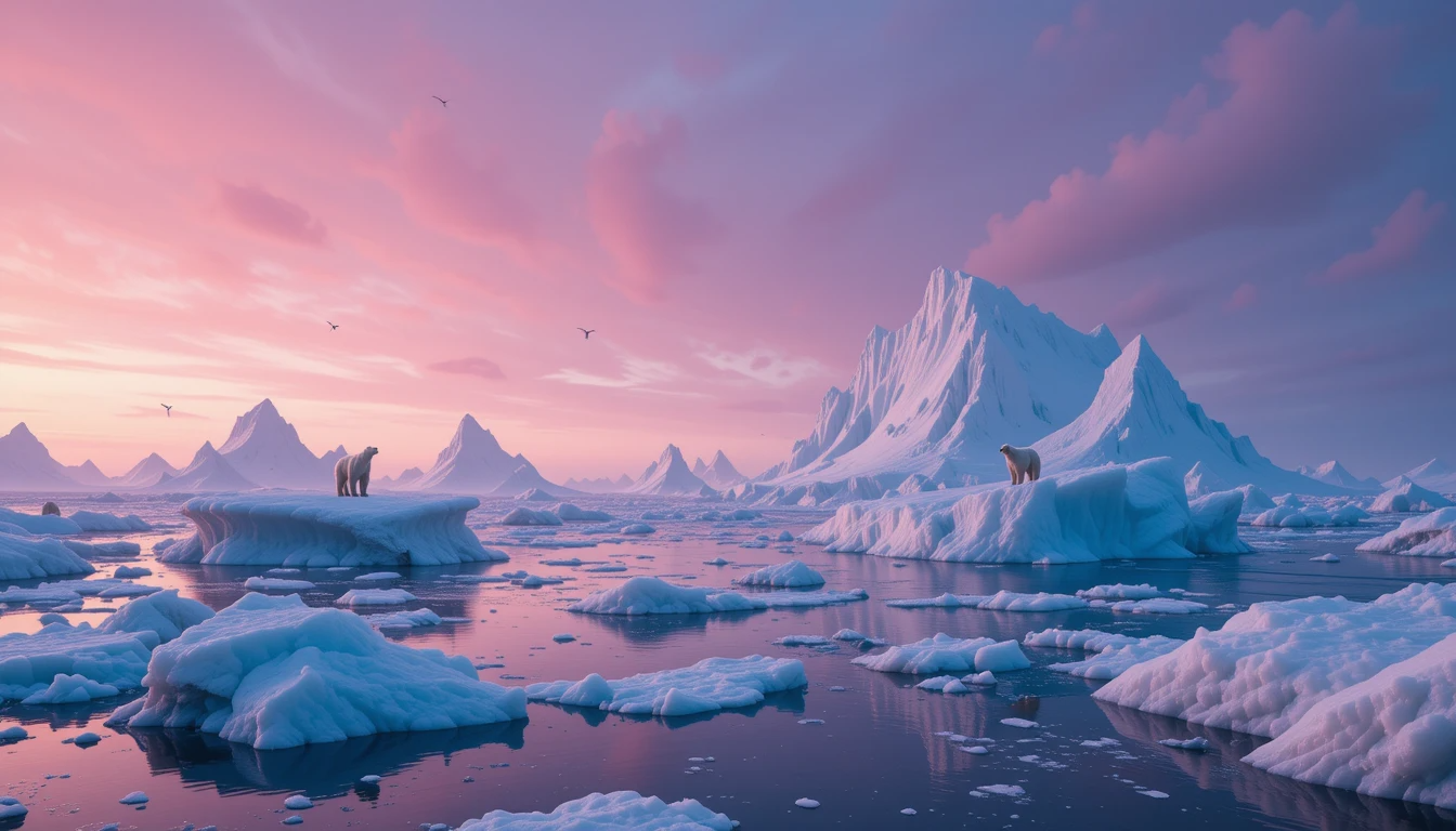 Arctic Twilight with Polar Bears Poster My Store