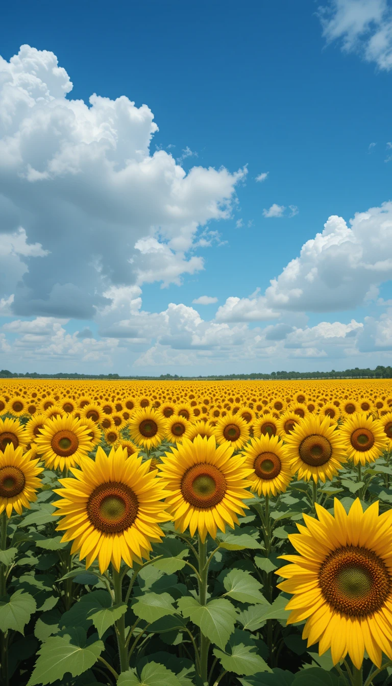 Golden Sunflower Field Landscape Print My Store