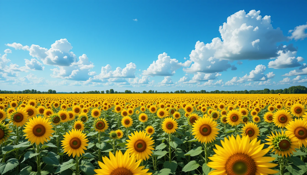 Golden Sunflower Field Landscape Print My Store