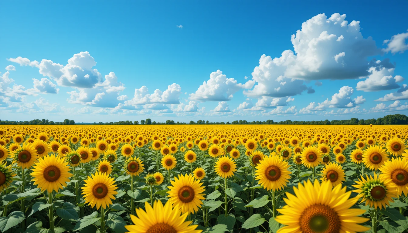 Golden Sunflower Field Landscape Print My Store