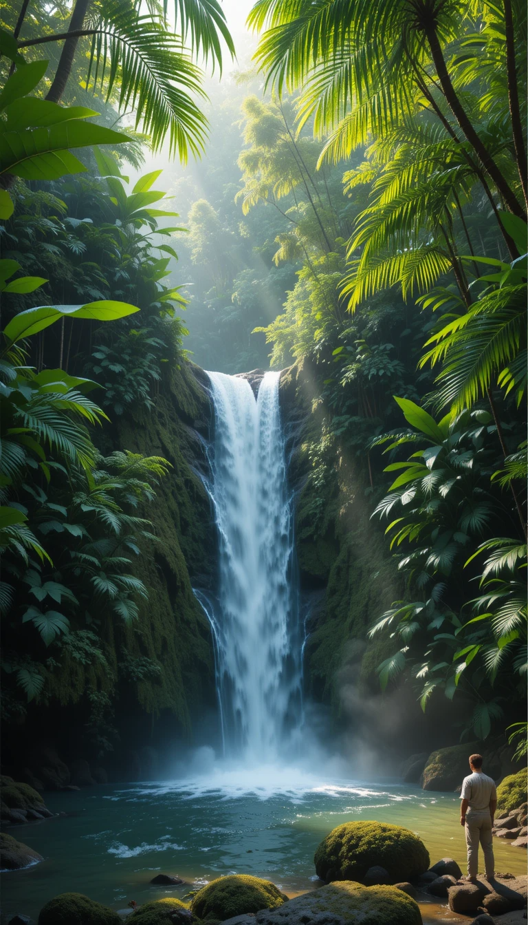 Tropical Waterfall Serenity Canvas Art My Store