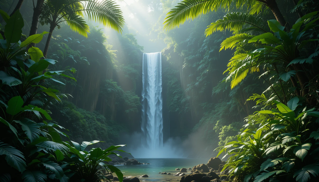 Tropical Waterfall Serenity Canvas Art My Store