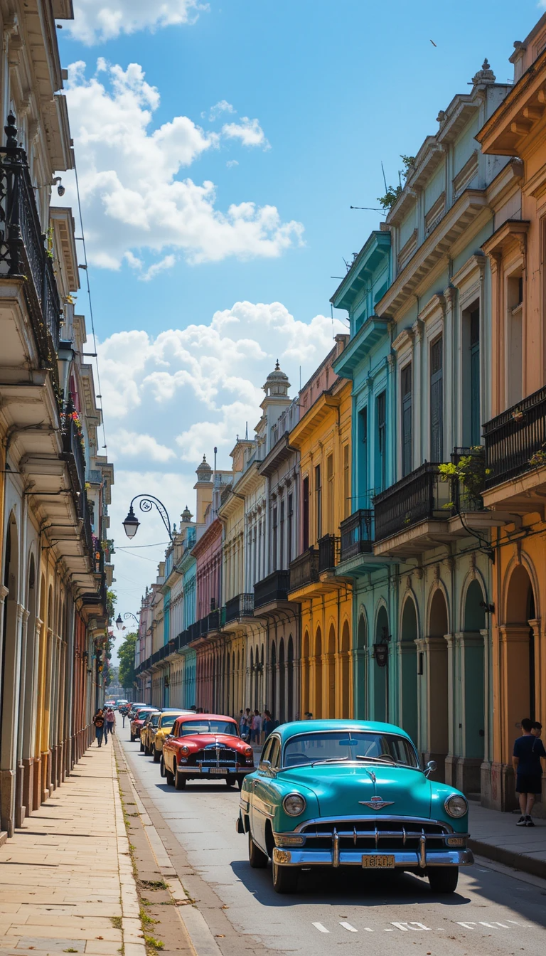 Colorful Cuban Street Scene Wall Art My Store