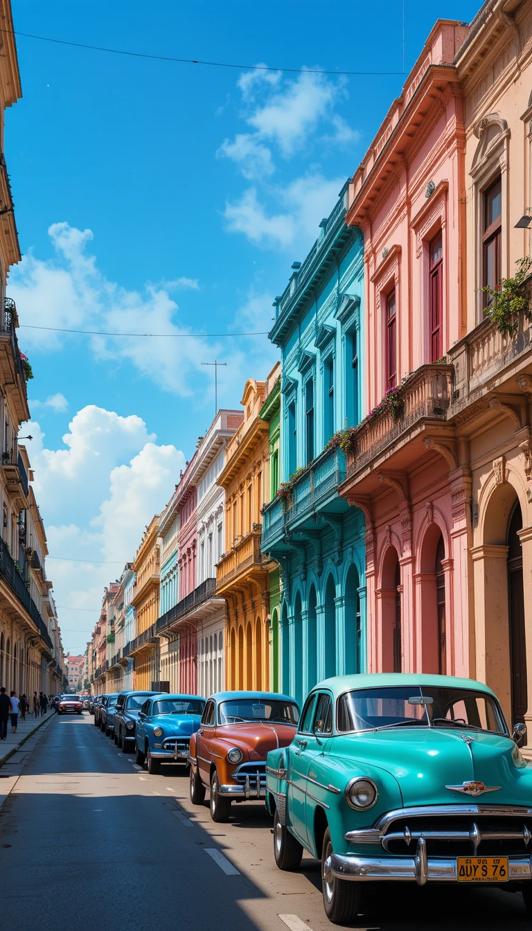 Colorful Cuban Street Scene Wall Art My Store