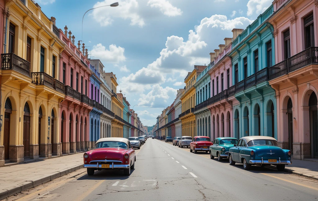 Colorful Cuban Street Scene Wall Art My Store