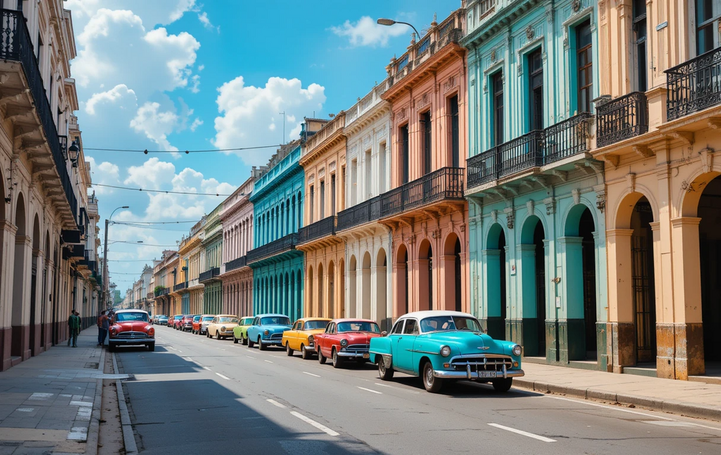 Colorful Cuban Street Scene Wall Art My Store