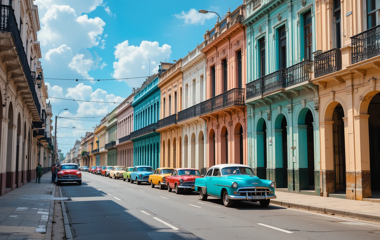 Colorful Cuban Street Scene Wall Art My Store