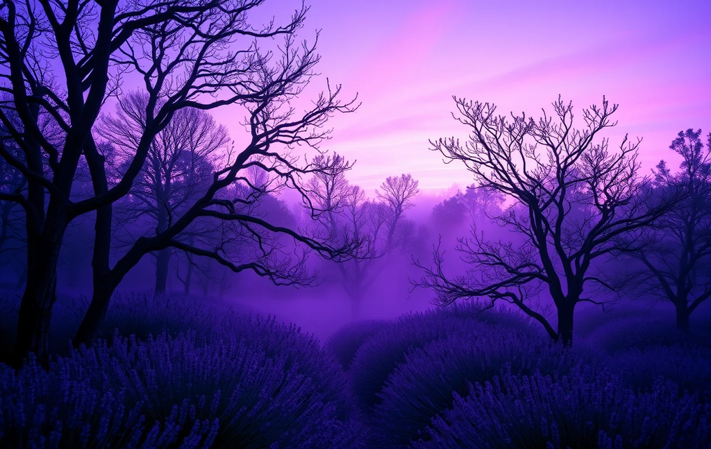 Purple Lavender Mist Canvas Art My Store