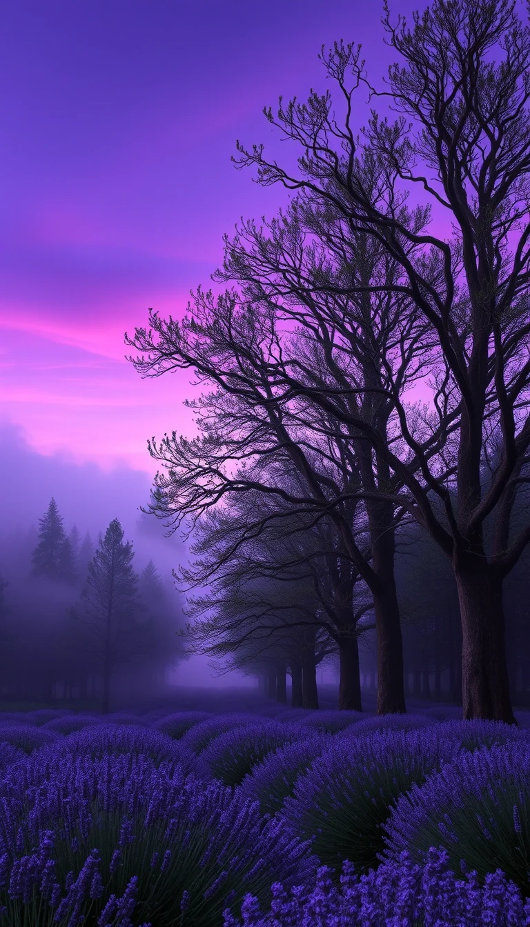 Purple Lavender Mist Canvas Art My Store