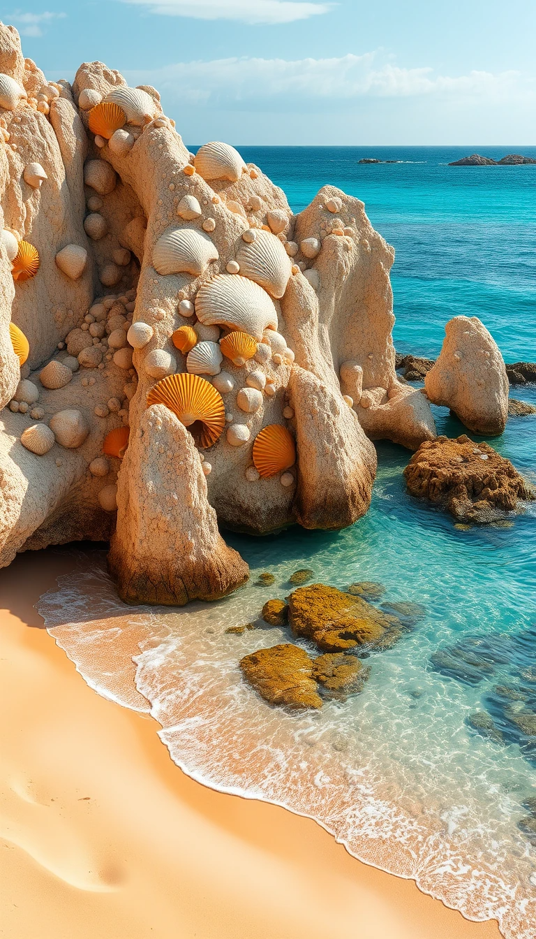 Seashell Coral Beach Landscape Poster My Store