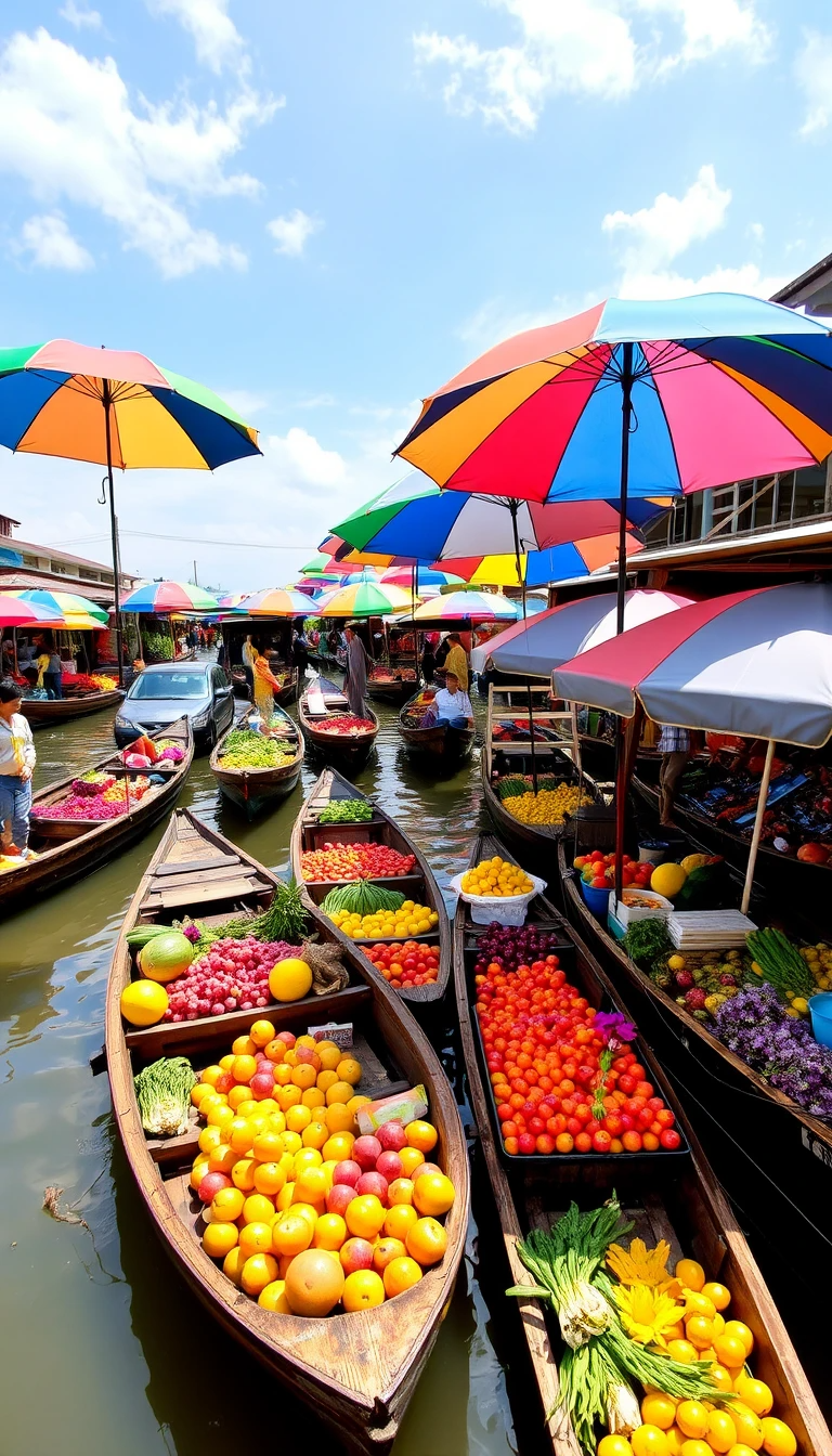 Vibrant Floating Fruit Market Canvas My Store