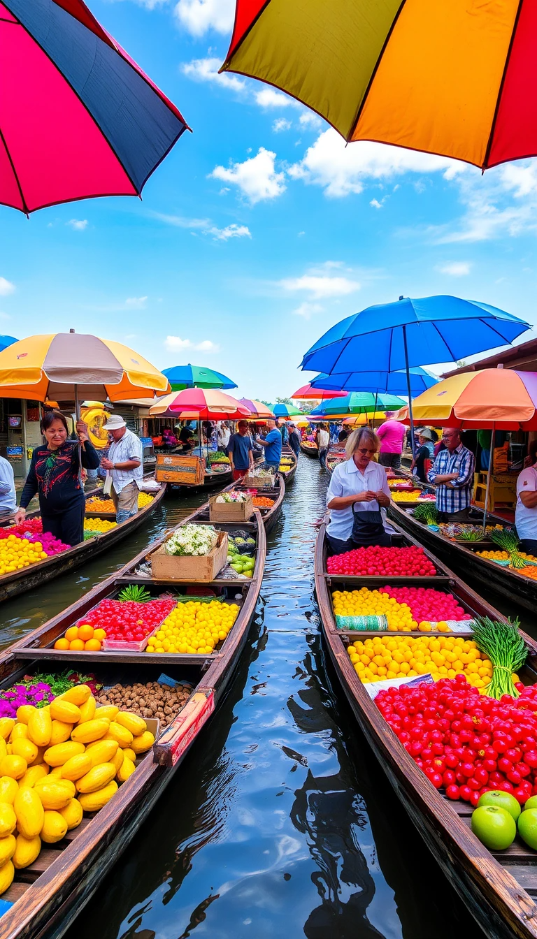 Vibrant Floating Fruit Market Canvas My Store