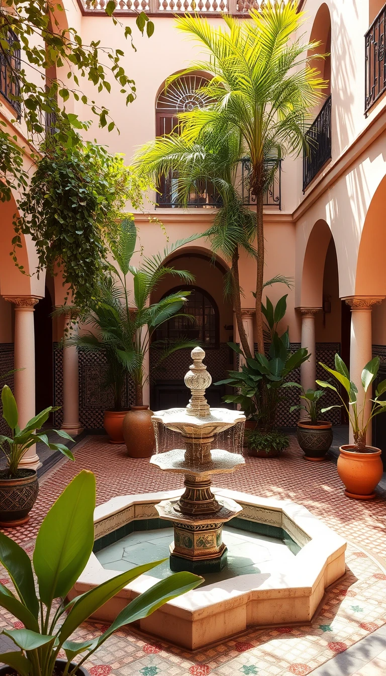 Elegant Moroccan Courtyard Fountain Poster My Store