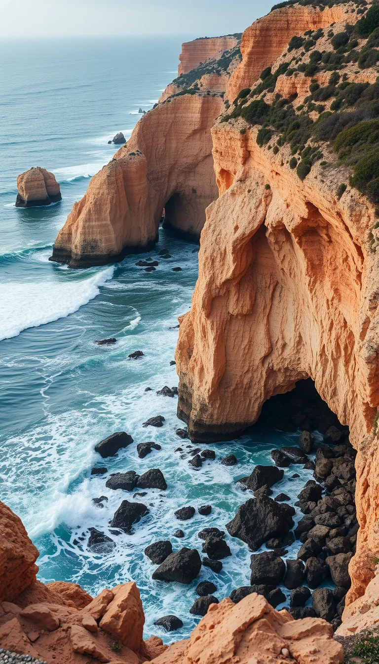 Golden Coastal Arch Cliffs Panorama My Store
