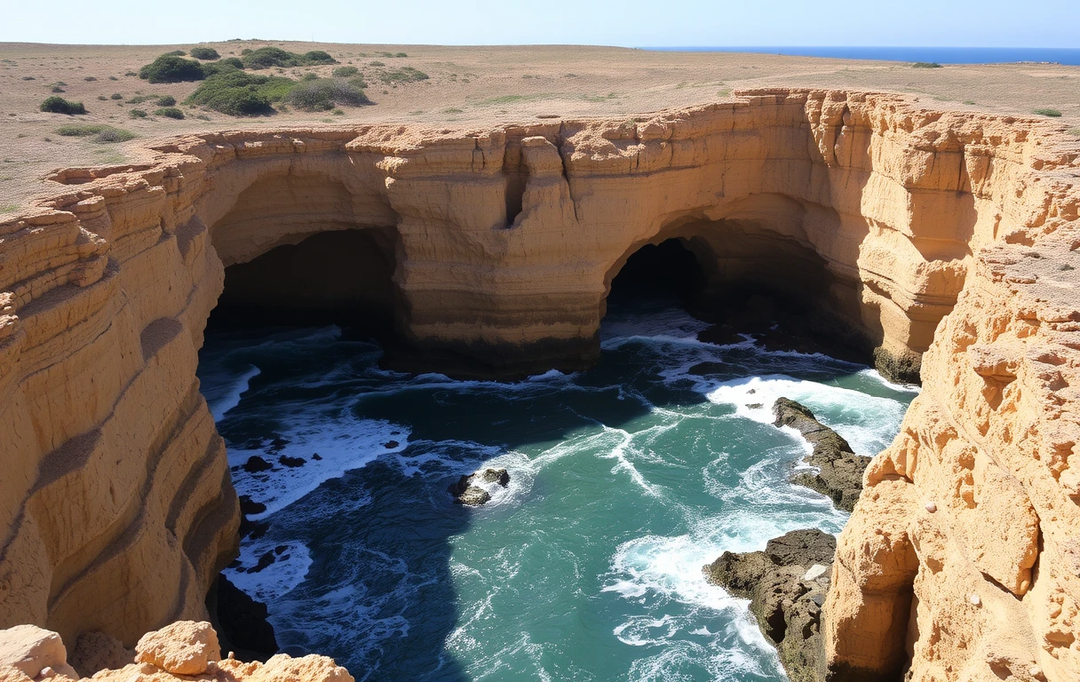 Golden Coastal Arch Cliffs Panorama My Store