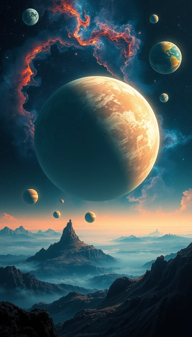 Cosmic Floating Islands with Planets My Store