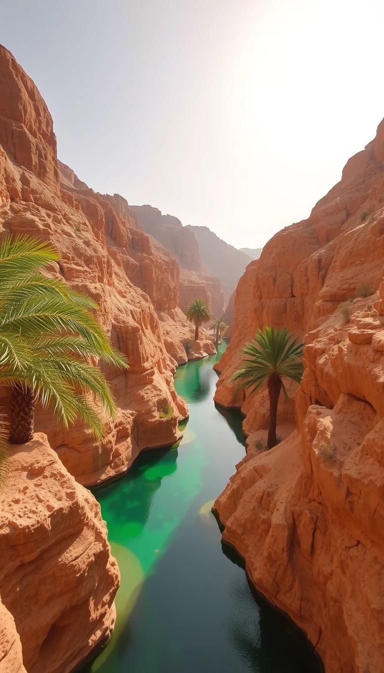 Desert Oasis with Palm Trees and Turquoise Pool My Store