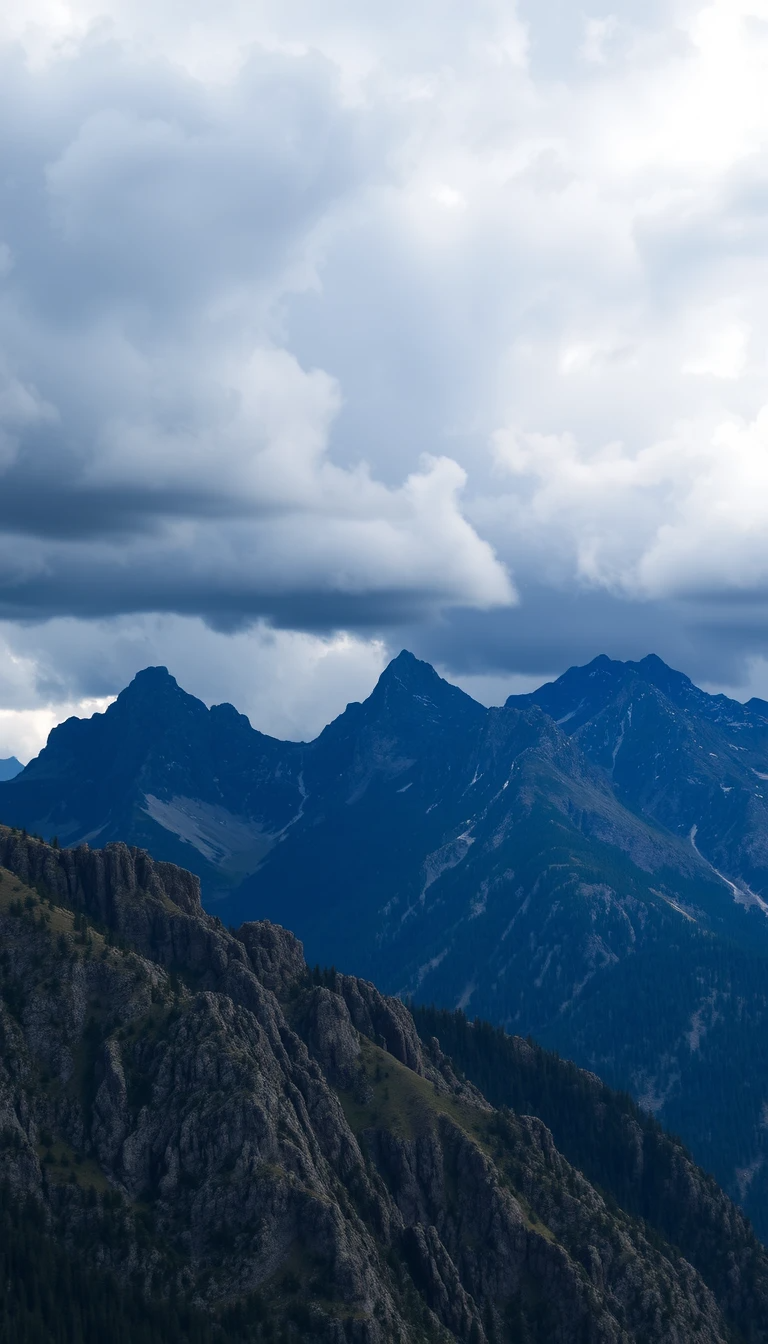 Canadian Rocky Mountains Under Dramatic Clouds My Store