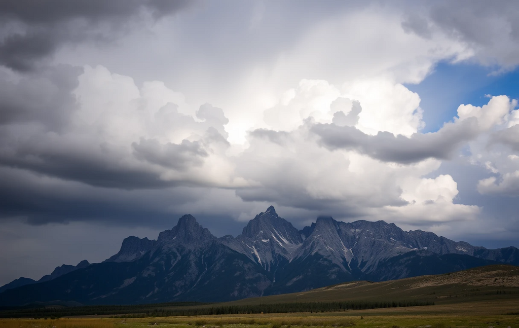 Canadian Rocky Mountains Under Dramatic Clouds My Store
