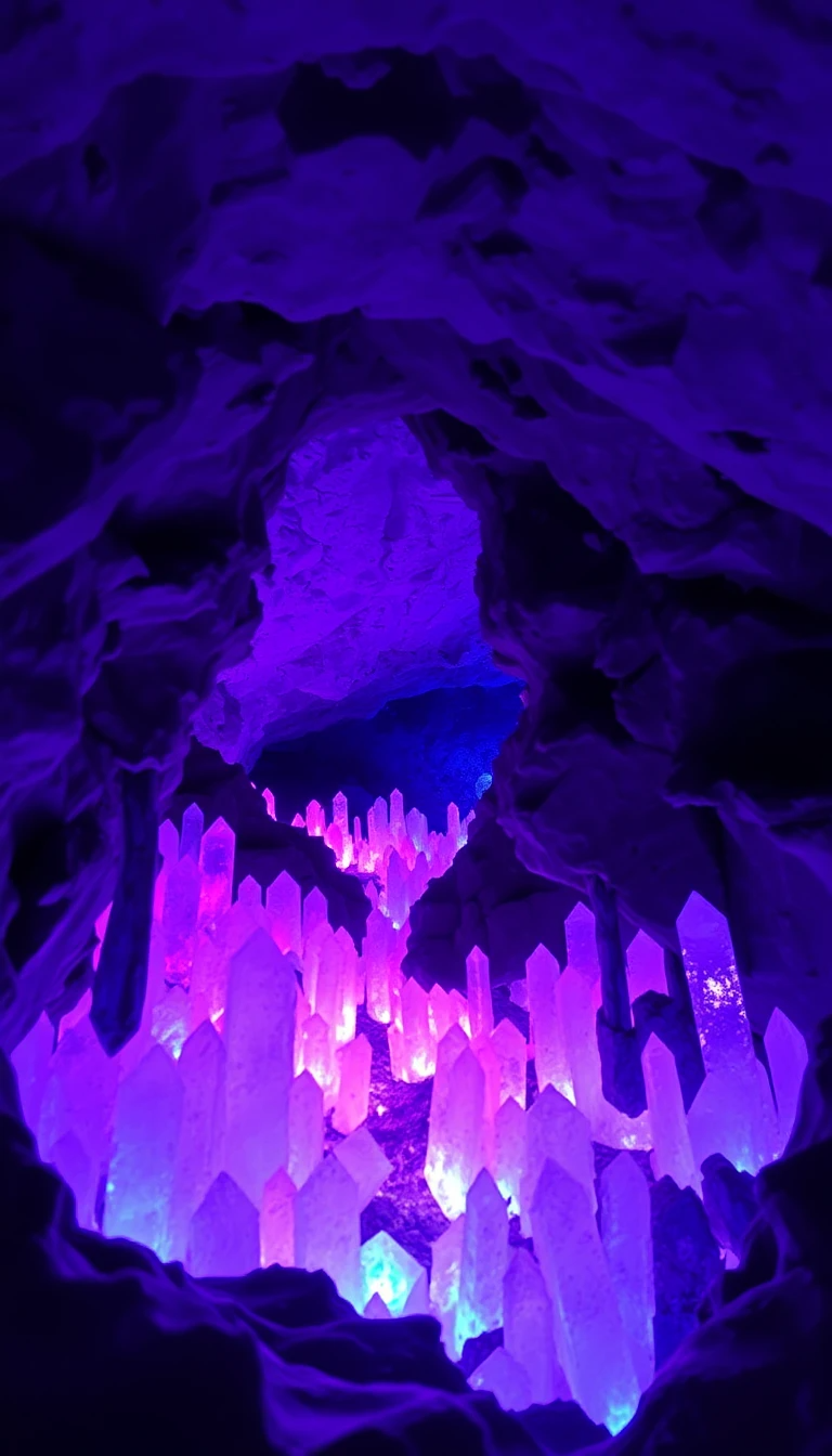 Mystical Blue-Purple Crystal Cavern Pathway My Store