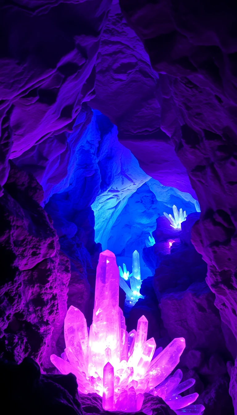Mystical Blue-Purple Crystal Cavern Pathway My Store
