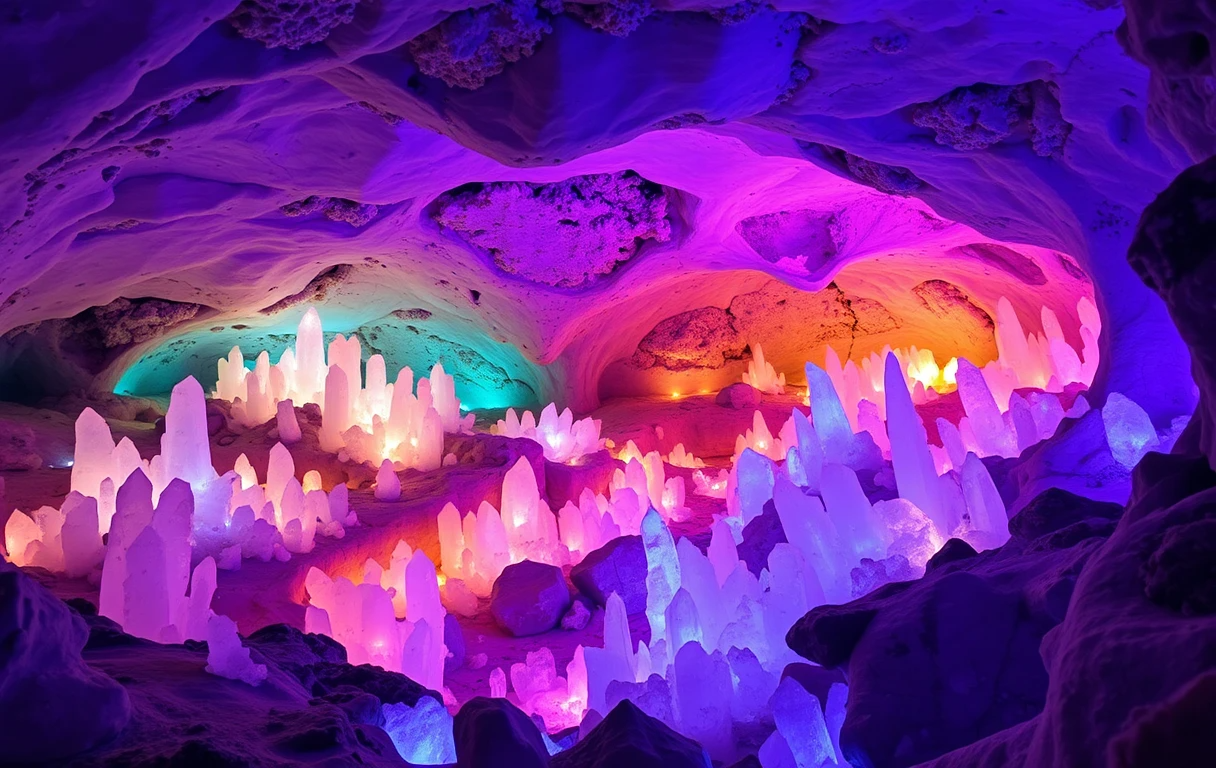 Mystical Blue-Purple Crystal Cavern Pathway My Store