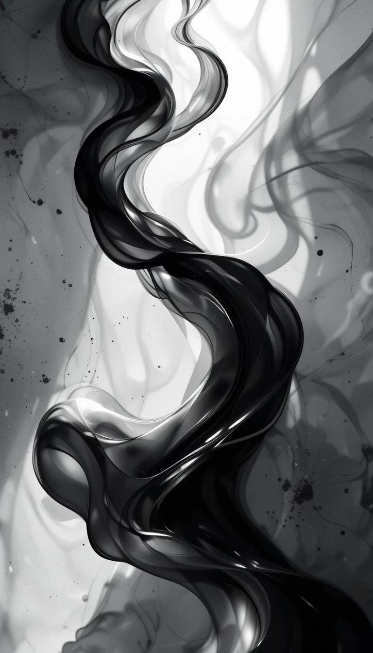 The swirling, smoky ink-like ribbon