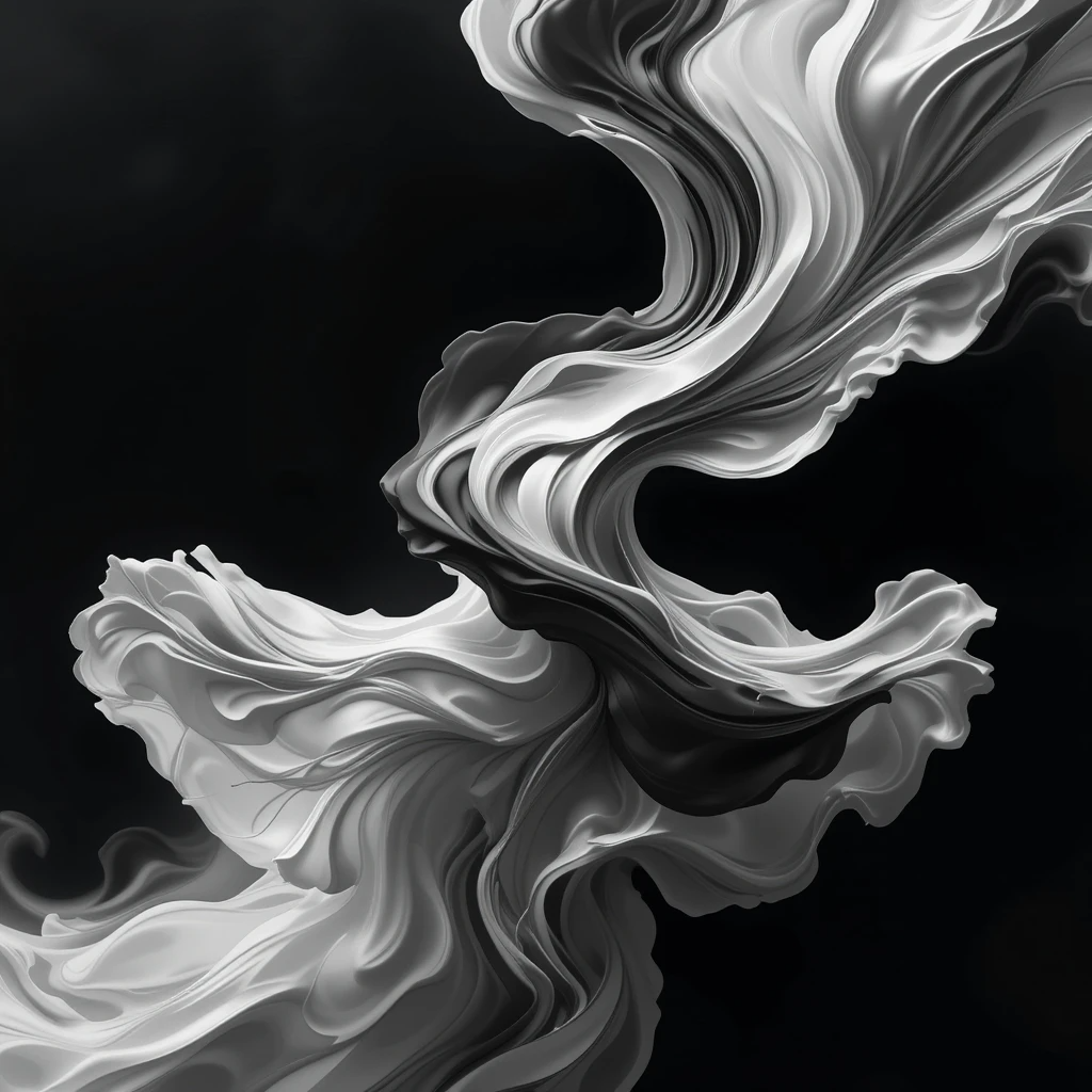 The swirling, smoky ink-like ribbon