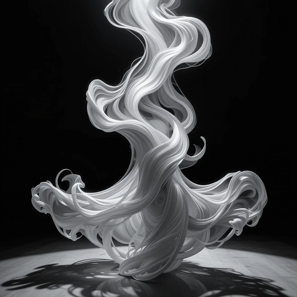 The swirling, smoky ink-like ribbon