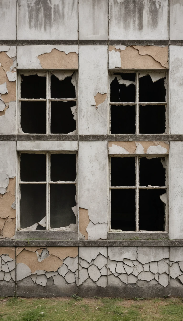 Abandoned building with broken windows