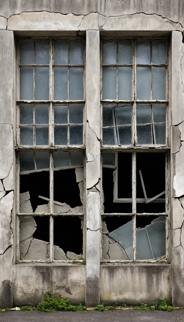 Abandoned building with broken windows