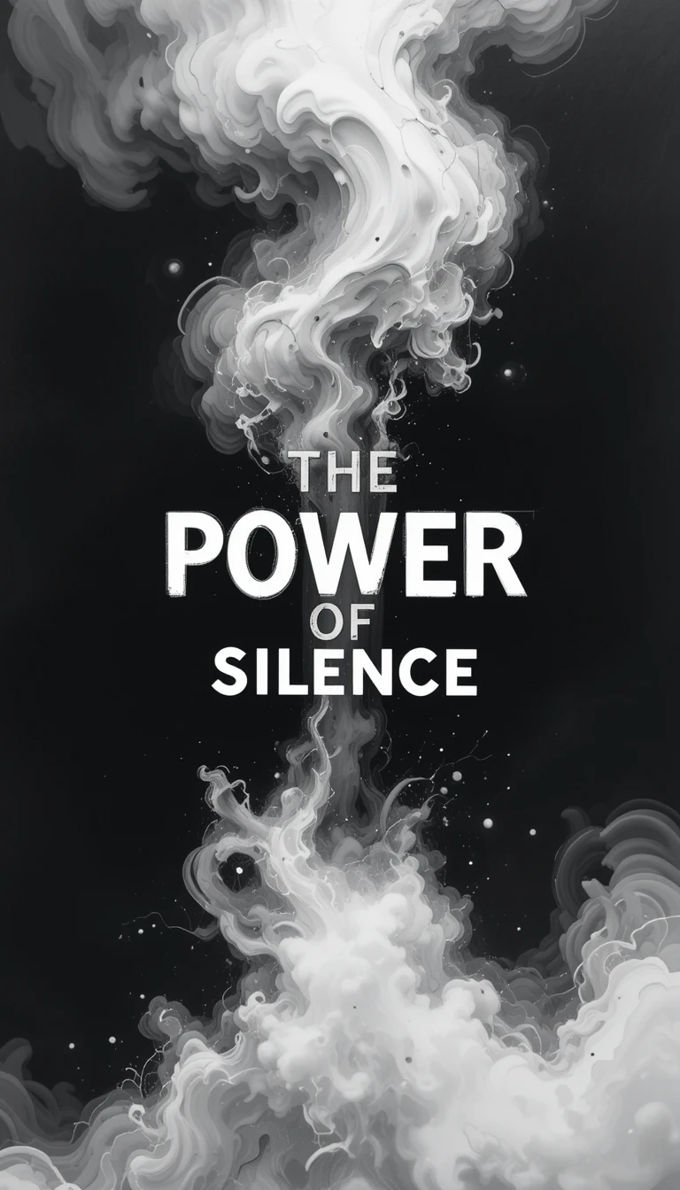 The Power of Silence - Ethereal Smoke Minimalist Black and White Art Print