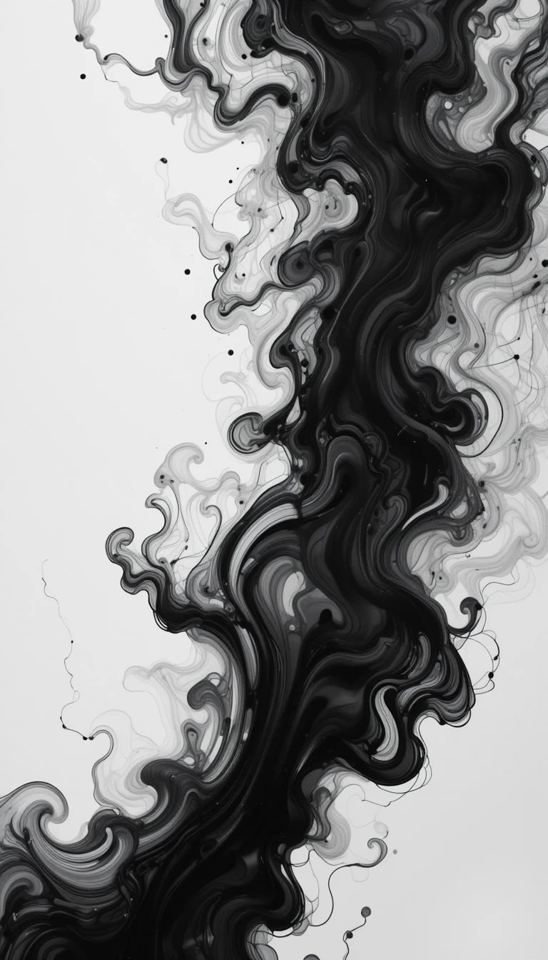 Ethereal Smoke Minimalist Black and White Art Print
