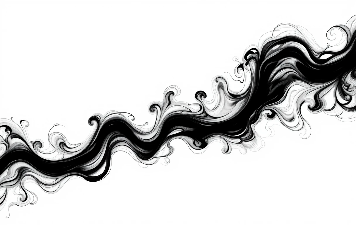 Ethereal Smoke Minimalist Black and White Art Print