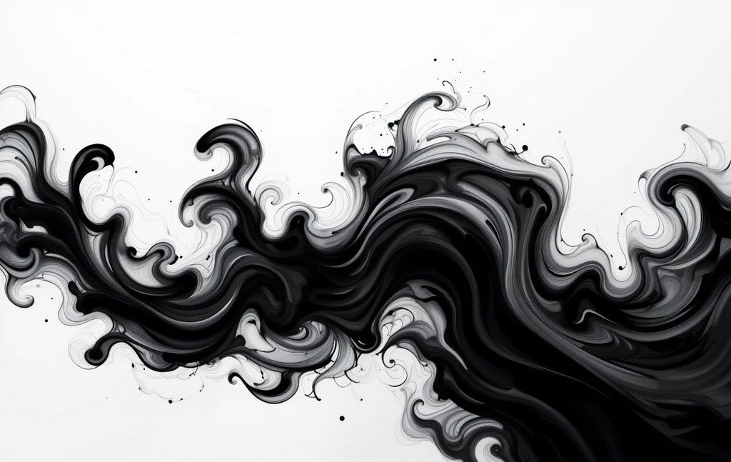 Ethereal Smoke Minimalist Black and White Art Print