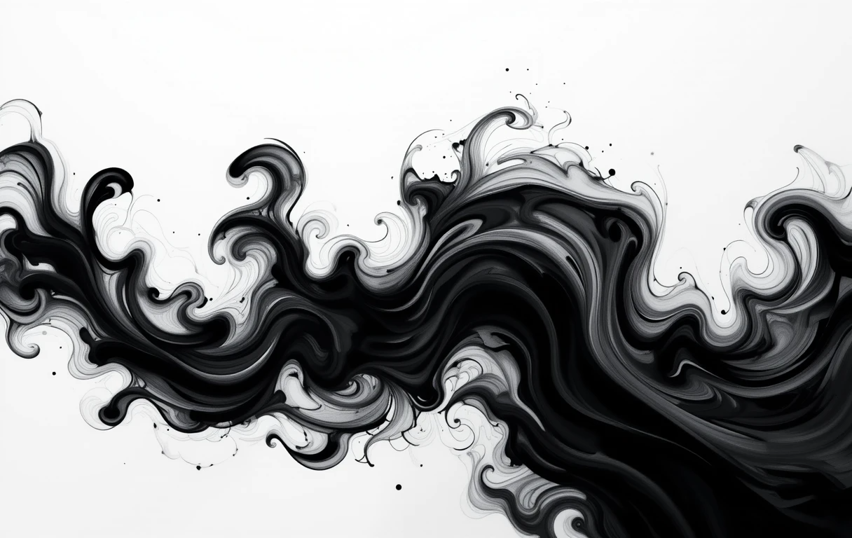 Ethereal Smoke Minimalist Black and White Art Print