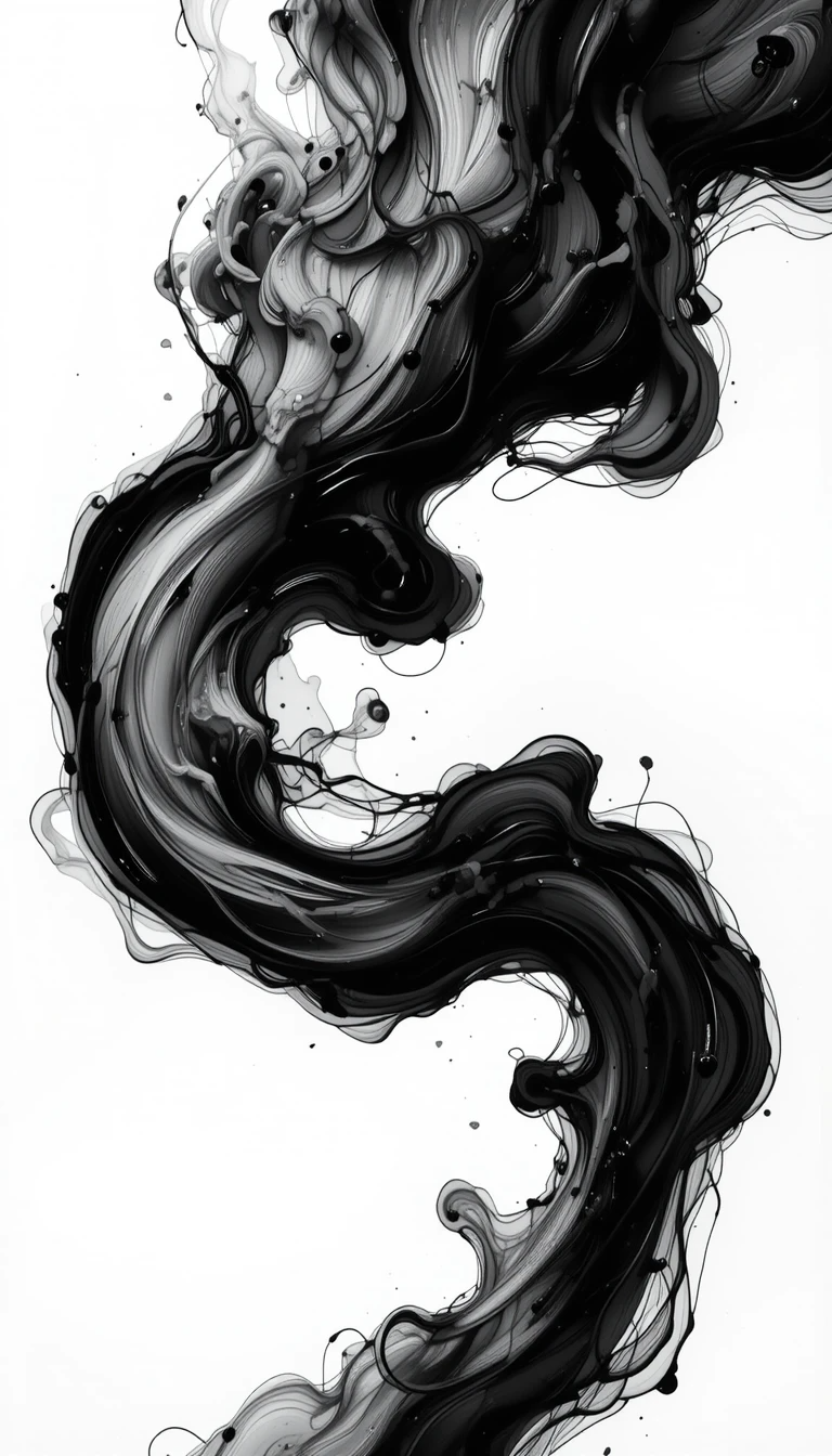 Ethereal Smoke Minimalist Black and White Art Print