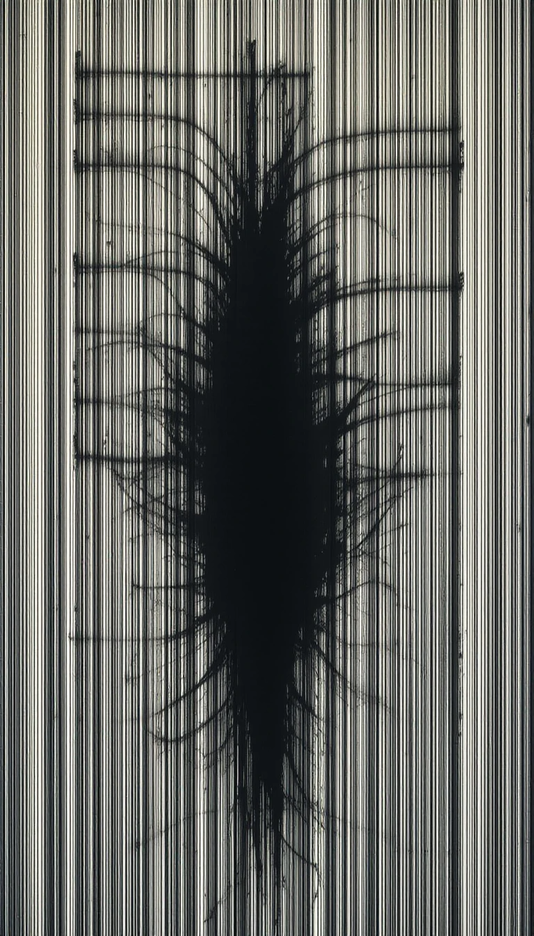 Black and White Geometric Explosion Abstract Poster