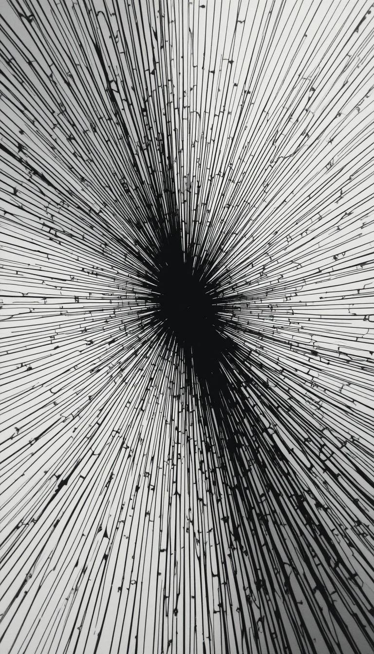 Black and White Geometric Explosion Abstract Poster