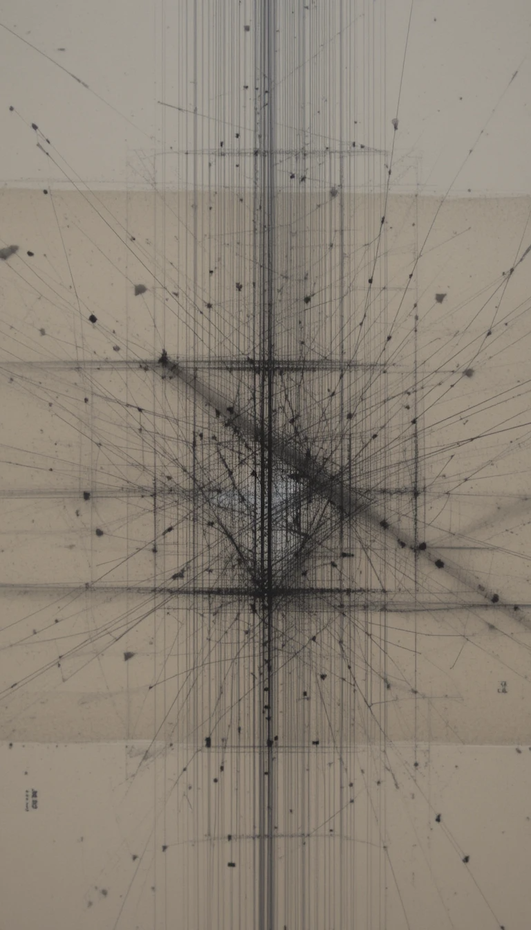Black and White Geometric Explosion Abstract Poster
