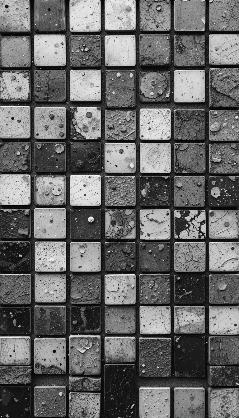 Textured Black and White Industrial Abstract Wall Art