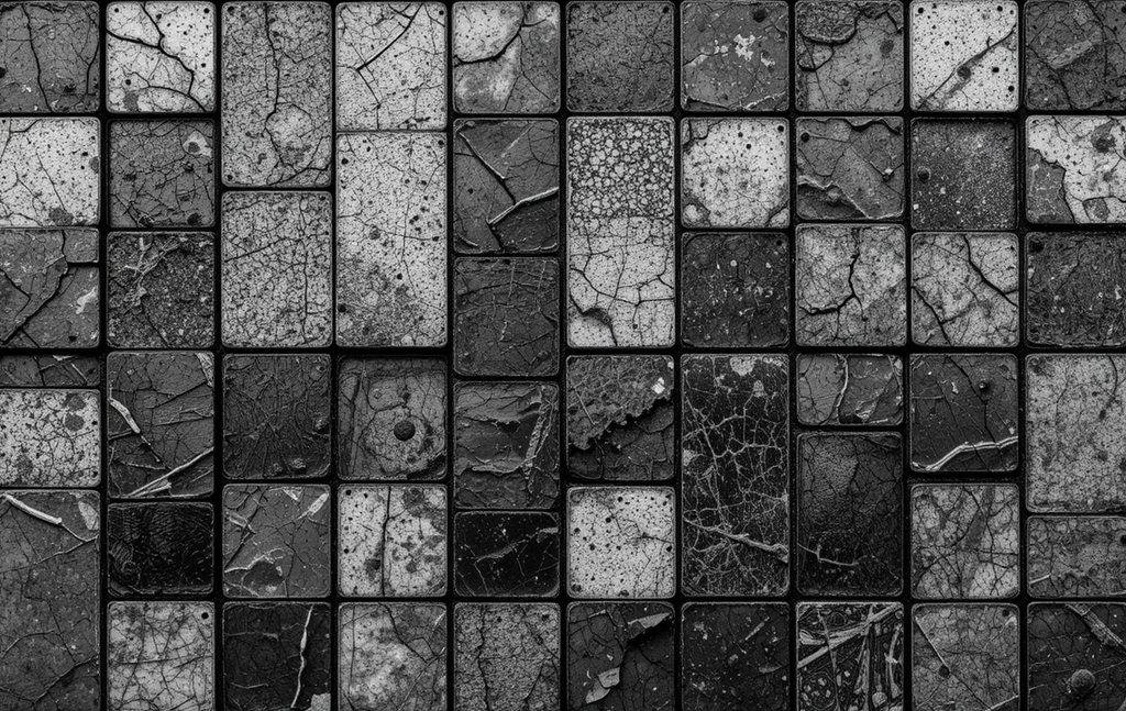 Textured Black and White Industrial Abstract Wall Art