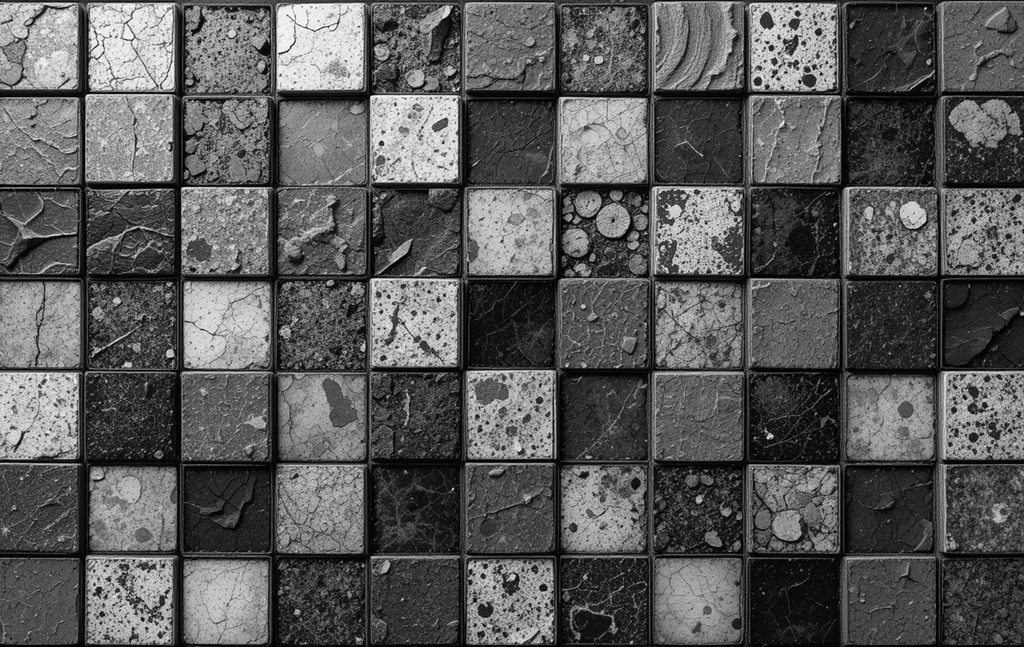 Textured Black and White Industrial Abstract Wall Art
