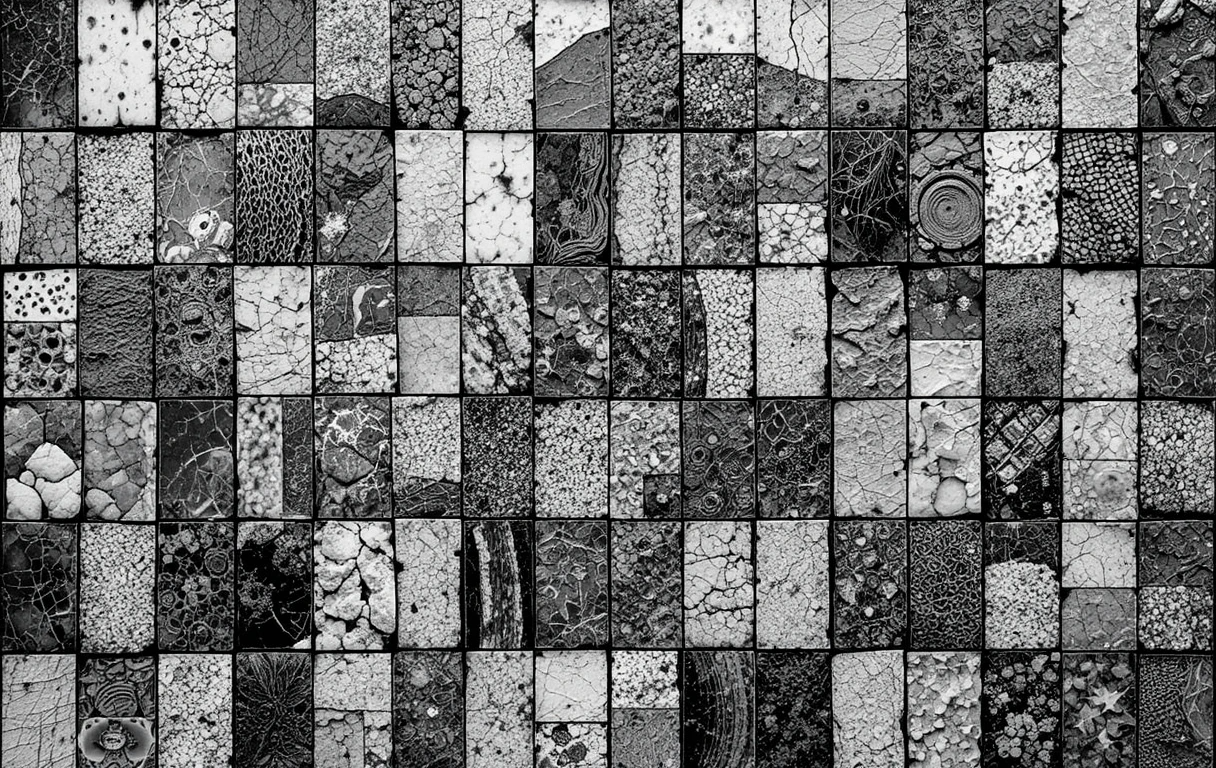 Textured Black and White Industrial Abstract Wall Art