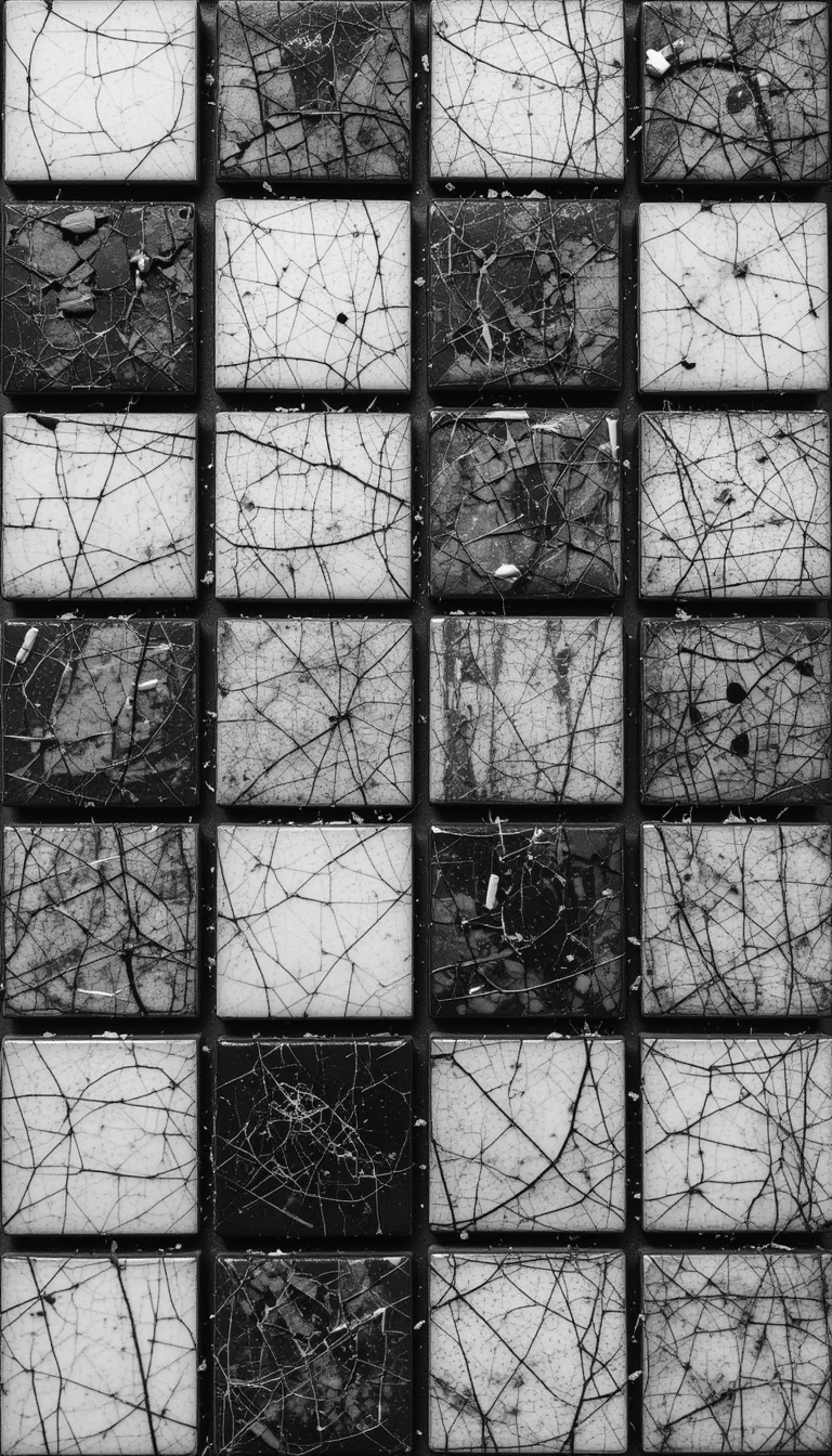 Textured Black and White Industrial Abstract Wall Art
