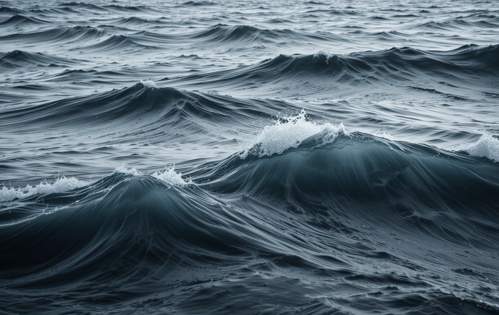 Black and White Lunar Night Sea Fine Art Print
