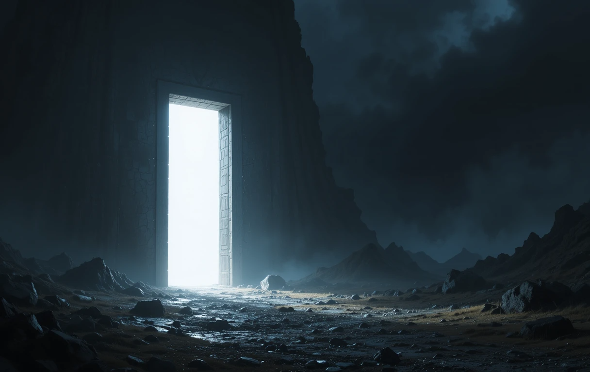 Black and White Surreal Doorway Fantasy Wall Print